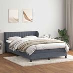 vidaXL Boxspring met matras fluweel donkergrijs 140x210 cm, Verzenden, Nieuw, Grijs, Stof