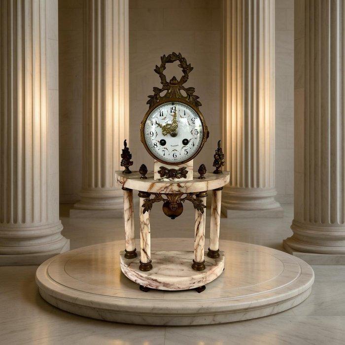 Pendule - Marmer, Brons, Glas - 1850-1900, Antiek en Kunst, Antiek | Klokken