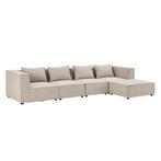 Modulaire Bank / Hoekbank Domas XL - Beige - Stoffen bekledi, Huis en Inrichting, Banken | Bankstellen, Verzenden, Nieuw