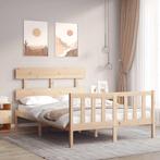 vidaXL Bedframe met hoofdbord massief hout, Bruin, Verzenden, Hout, Nieuw