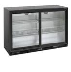 Barkoelkast | Zwart | 2 Glazen Schuifdeuren | 328L, Verzenden, Nieuw in verpakking