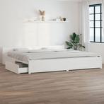 vidaXL Bedframe met lades wit 180x200 cm Super King Size, Eenpersoons, Verzenden, Wit, Nieuw