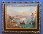 Italiaanse school (XX) - Napoli - pescatori a Posillipo, Antiek en Kunst, Kunst | Schilderijen | Klassiek