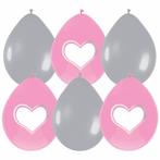 Geboorte Ballonnen Meisje Schrijfbaar Versiering 30cm 6st, Nieuw, Verzenden
