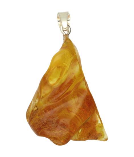 Zilveren Barnsteen ruw kettinghanger, Sieraden, Tassen en Uiterlijk, Kettinghangers, Verzenden