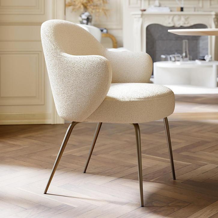 *WOONWINKEL* Dan-Form Bae Luxe Eetkamerstoel Met Armleuninge, Huis en Inrichting, Stoelen, Nieuw, Verzenden