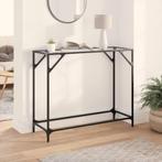 vidaXL Wandtafel met transparant glazen blad 98x35x81 cm, Verzenden, Nieuw, Metaal, 50 tot 100 cm