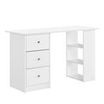 Bureau Lemberg met 3 lades en vakken 120x49x72 cm wit, Verzenden, Nieuw
