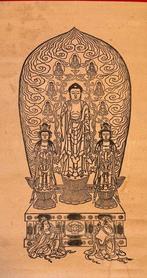 Amida Nyorai verschijnt samen met de bodhisattva’s Fugen en