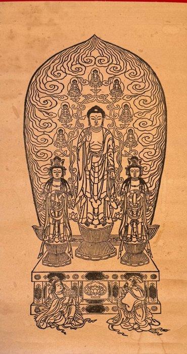 Amida Nyorai verschijnt samen met de bodhisattva’s Fugen en, Antiek en Kunst, Antiek | Overige Antiek
