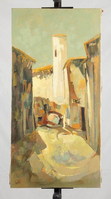 Jacques Sokol (1933-2023) - La Tour Cochon à Pont-du-Château, Antiek en Kunst, Kunst | Schilderijen | Klassiek