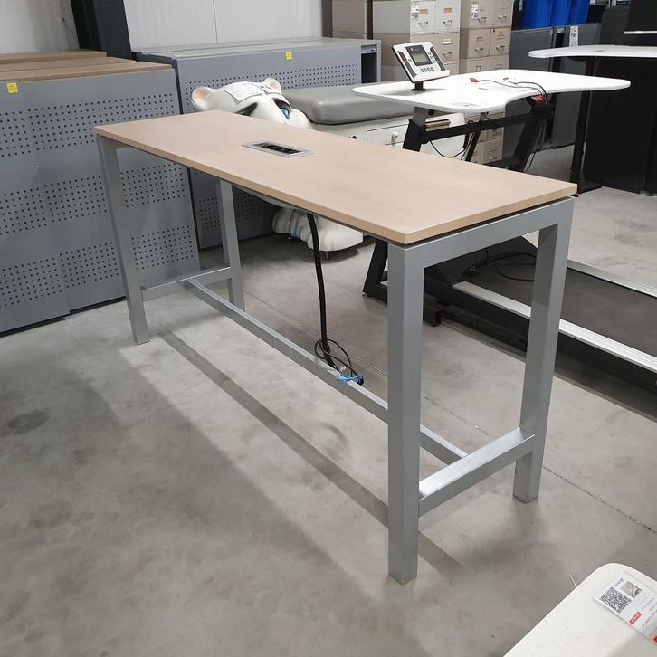 Inofec hoge vergadertafel - 104x200x60 cm (met elektra conso, Huis en Inrichting, Tafelonderdelen, Ophalen of Verzenden