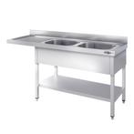 GGM Gastro | Vaatwasser Spoeltafel - 1800x600mm - met 2 |, Verzenden