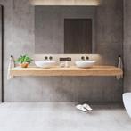 Wastafelblad Gliss Design Topdek 180x46 cm Ruw Gerookt Incl., Ophalen of Verzenden, Nieuw, Bad