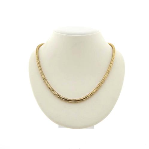 Gouden slangenschakel collier | 45 cm (slangenketting), Sieraden, Tassen en Uiterlijk, Kettingen, Overige kleuren, Gebruikt, Goud