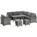 TRUUSK 7-dlg. Luxe Polyrattan Tuinmeubelset Tuinset Tuin-Set, Verzenden, Nieuw