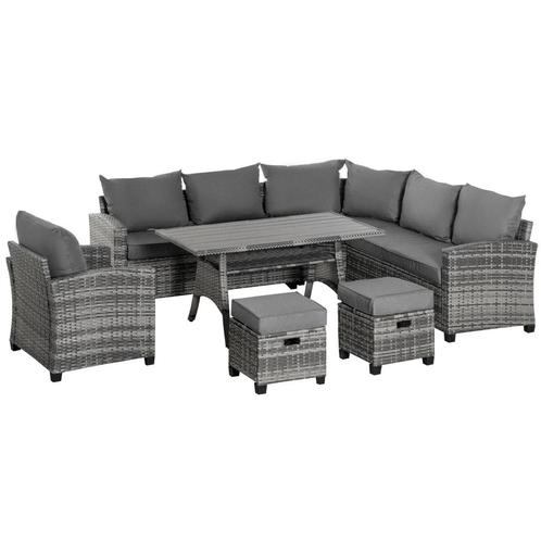 TRUUSK 7-dlg. Luxe Polyrattan Tuinmeubelset Tuinset Tuin-Set, Tuin en Terras, Tuinsets en Loungesets, Nieuw, Verzenden