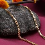 Gouden Venetiaanse schakel ketting | 45,5 cm, Sieraden, Tassen en Uiterlijk, Kettingen, Ophalen of Verzenden, Gebruikt, Overige kleuren