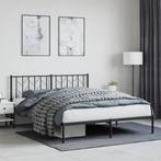 vidaXL Bedframe met hoofdbord metaal zwart 160x200 cm, Huis en Inrichting, Slaapkamer | Bedden, Verzenden, Zwart, 200 cm, Metaal