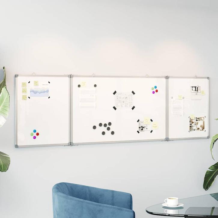 vidaXL Whiteboard magnetisch inklapbaar 200x60x1,7 cm, Zakelijke goederen, Kantoor en Winkelinrichting | Kantoorartikelen, Verzenden
