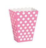 Roze Popcorn Bakjes Witte Stippen 13,7cm 8st, Hobby en Vrije tijd, Verzenden, Nieuw