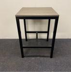 statafel (hxbxd) 111x80x80 cm, Bruin eiken blad - zwart, Ophalen of Verzenden, Gebruikt