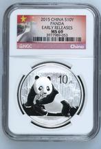 Chinese Panda 1 oz 2015 NGC MS69 Early Releases, Postzegels en Munten, Munten | Azië, Oost-Azië, Zilver, Losse munt, Verzenden
