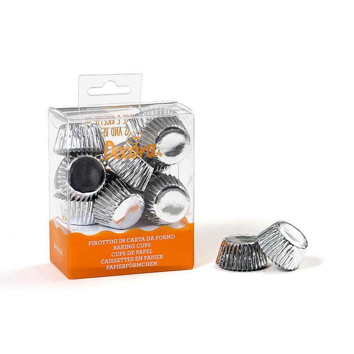 Cupcake Vormpjes MINI Silver Ø27x17(h) mm 180 stuks, Hobby en Vrije tijd, Taarten en Cupcakes maken, Nieuw, Verzenden