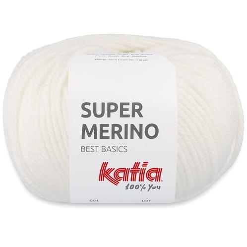 Katia Super Merino - 01 wit - Wol/Acryl Garen, Hobby en Vrije tijd, Breien en Haken, Ophalen of Verzenden