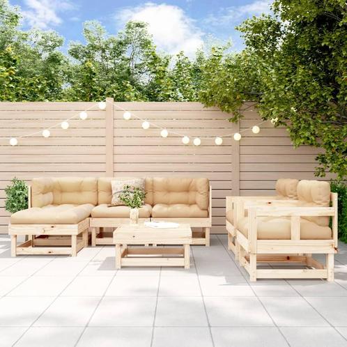 vidaXL 7-delige Loungeset massief grenenhout, Tuin en Terras, Tuinsets en Loungesets, Loungeset, Nieuw, 7 zitplaatsen, Verzenden
