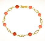 Kralenarmband - 18 karaat Geel goud Koraal