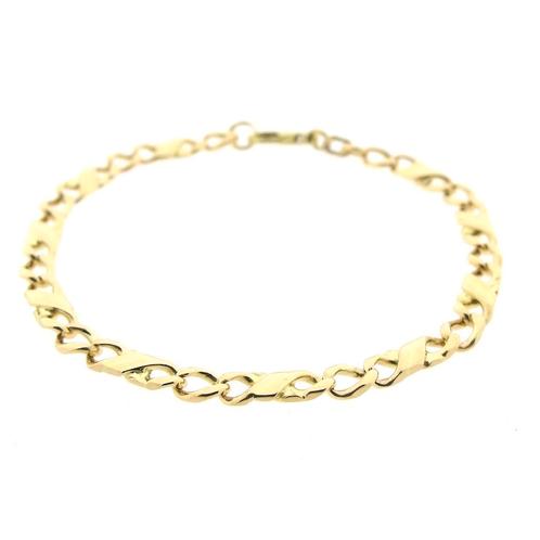 Gouden gourmet schakel armband | 20 cm (gouden armband), Sieraden, Tassen en Uiterlijk, Armbanden, Overige kleuren, Gebruikt, Goud