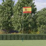 vidaXL Vlag met vlaggenmast Spanje 5,55 m aluminium, Diversen, Vlaggen en Wimpels, Verzenden, Nieuw