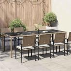vidaXL Tuinstafel Beige 250 x 100 x 75 cm poly rattan, Tuin en Terras, Verzenden, Nieuw