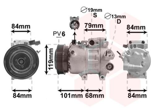 AIRCO COMPRESSOR VOOR HYUNDAI SONATA NF 2005-2008 977013K520, Auto-onderdelen, Airco en Verwarming, Nieuw, Ophalen of Verzenden