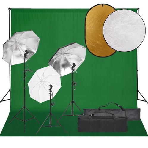 vidaXL Fotostudioset met verlichtingsset, achtergrond en, Audio, Tv en Foto, Fotografie | Fotostudio en Toebehoren, Nieuw, Verzenden