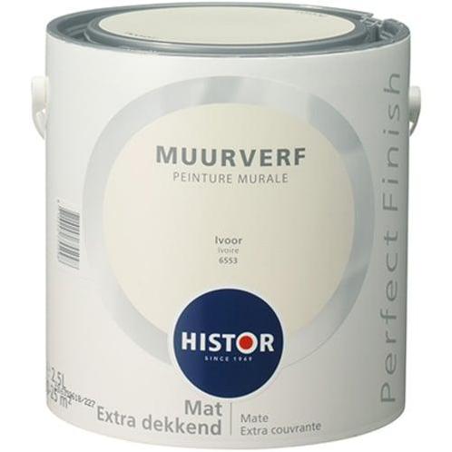 Histor Perfect Finish Muurverf Mat - Ivoor 6553 - 2,5 Liter, Doe-het-zelf en Verbouw, Verf, Beits en Lak, Verf, Overige kleuren