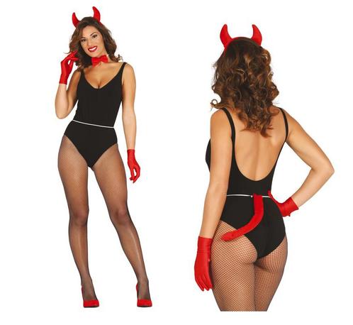 Halloween Duivel Accessoireset 3 delig, Hobby en Vrije tijd, Feestartikelen, Nieuw, Verzenden