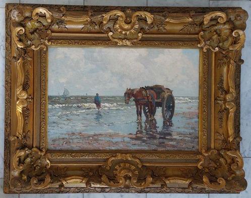 Gerard Johannes Delfgauw (1882 -1947 - Garnalen visser aan, Antiek en Kunst, Kunst | Schilderijen | Klassiek