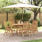 vidaXL Tuinstoel 6 pcs Bruin 52 x 64.5 x 108 cm Massief, Tuin en Terras, Tuinstoelen, Verzenden, Nieuw