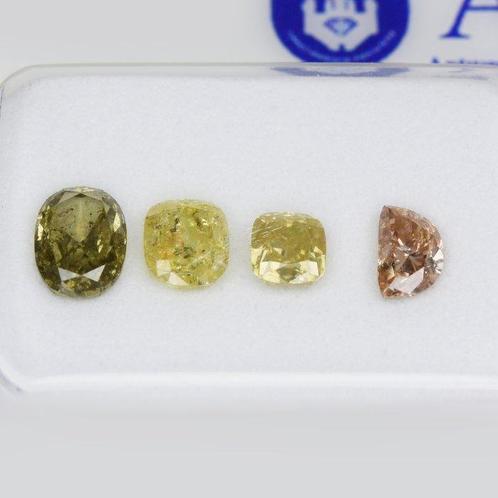 Zonder Minimumprijs - 4 pcs Diamant (Natuurlijk gekleurd) -, Sieraden, Tassen en Uiterlijk, Edelstenen