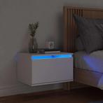 vidaXL Nachtkastje met LED-verlichting wandgemonteerd wit, Minder dan 45 cm, Verzenden, Nieuw, Minder dan 55 cm