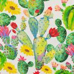 Decoratief Stoffen - Interieur - Cactus & Bloemen -, Antiek en Kunst