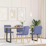 vidaXL Eetkamerstoelen 4 st stof jeansblauw, Huis en Inrichting, Stoelen, Verzenden, Nieuw, Blauw
