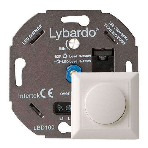 LED dimmer incl. afdekraam Lybardo 0-200W | Fase afsnijding, Doe-het-zelf en Verbouw, Elektra en Kabels, Overige typen, Nieuw