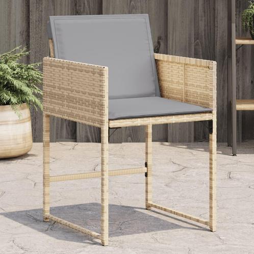 vidaXL Tuinstoelen 4 st met kussens poly rattan gemengd, Tuin en Terras, Tuinstoelen, Nieuw, Rotan, Verzenden