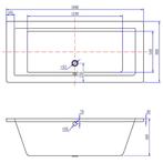 Xellanz Santino SQ Inbouw Duo Ligbad - 180x80x49cm - Acryl -, Ophalen of Verzenden, Nieuw