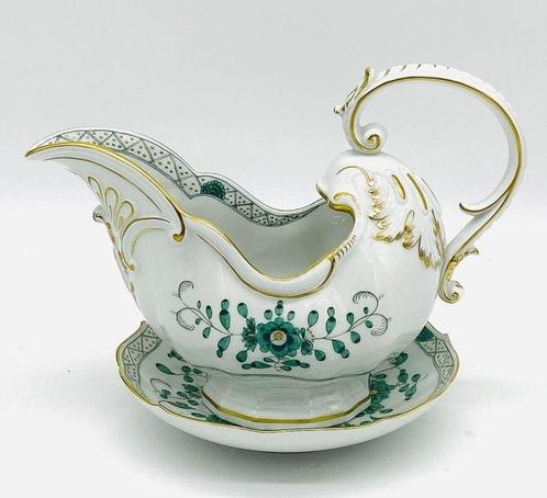 Meissen - Sauskom (2) - Indisch rijkdomsschilderij, groen,, Antiek en Kunst, Antiek | Meubels | Tafels