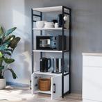 Keukenkast Arhuni 139x56x30 cm zwart en wit [en.casa], Huis en Inrichting, Verzenden, Nieuw