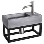 Fonteinset Differnz Ravo Beton en Handoekrek 38.5x18.5x9 cm, Ophalen of Verzenden, Nieuw, Chroom, Overige typen
